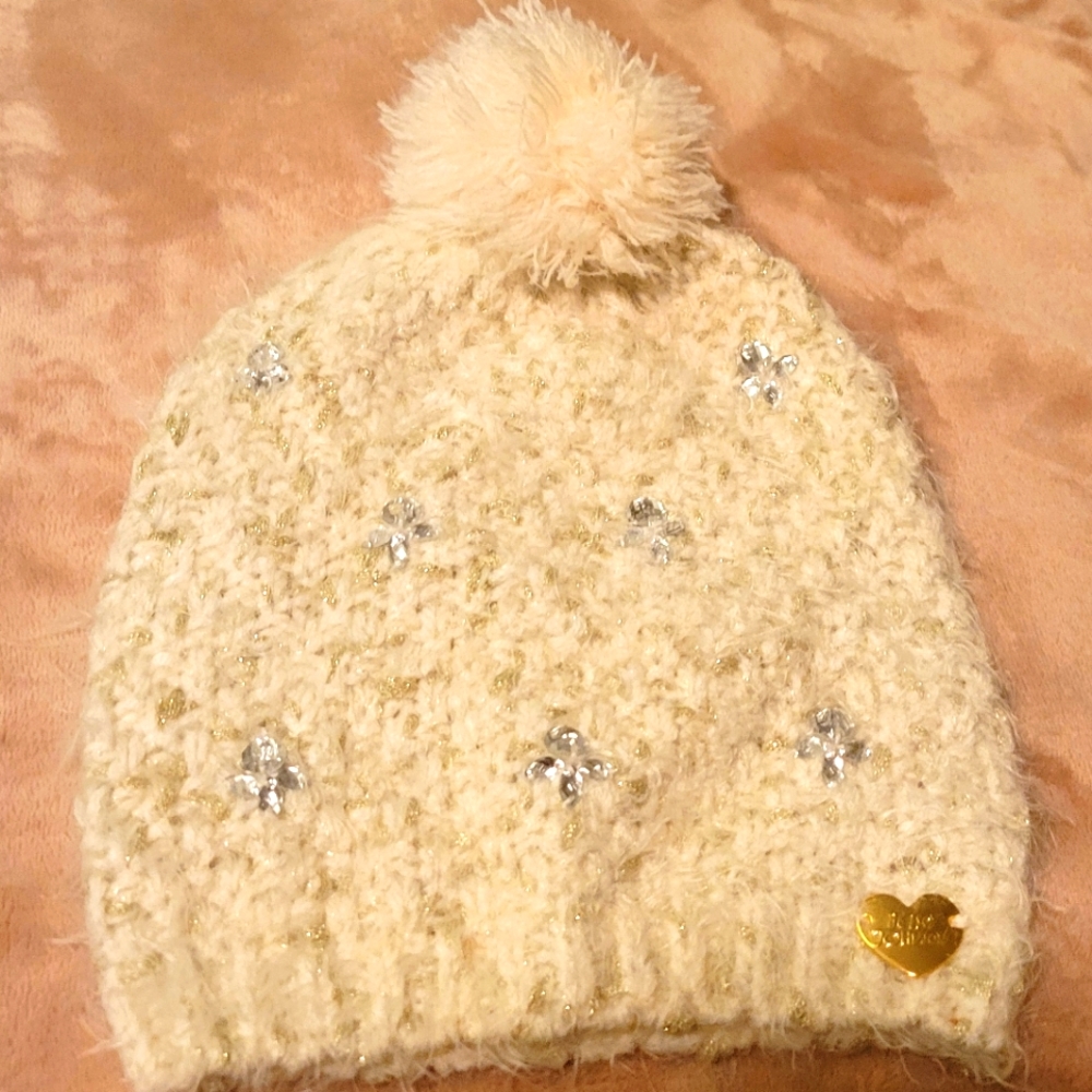 Betsy Johnson winter hat and pompom